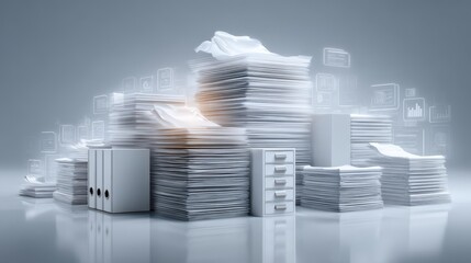 Online document database and management system improving business management efficiency with digital productivity concept