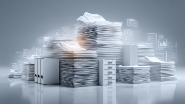 Online document database and management system improving business management efficiency with digital productivity concept