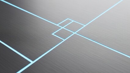 Sleek and modern abstract background featuring glowing light blue geometric lines on a dark textured metallic surface for a high-tech concept