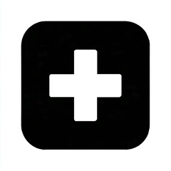 Obraz premium Plus Sign in Square Frame Symbolizes Addition