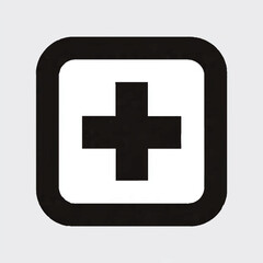 Obraz premium Plus Sign in Square Frame Symbolizes Addition