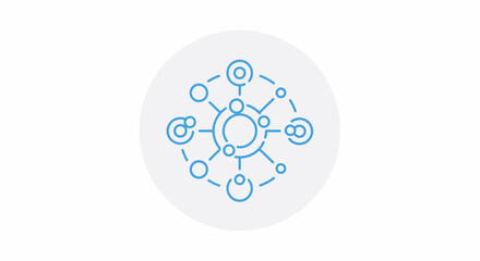 Abstract Network Connection Structure With Circles And Lines.