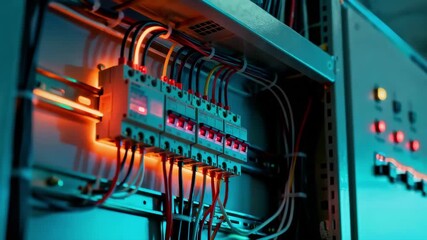 Closeup of thermal imaging screen showing heat patterns on electrical wiring highlighting potential fault areas in a commercial building.