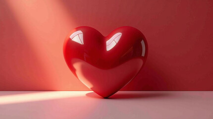 Stunning red heart radiating love against a vibrant backdrop, perfect for Valentine's Day campaigns and romantic gestures with a modern, elegant feel for commercial use