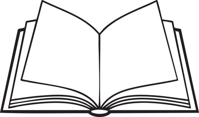 Open book illustration with blank pages for writing or graphic design projects