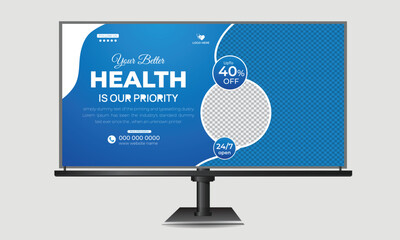 Health Care and Medical Service Billboard Banner Cover Template Design