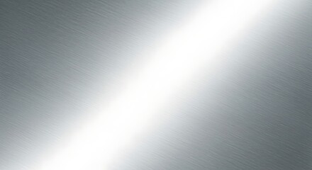 Naklejka premium Polished Steel Background with Diagonal Light, Reflective Surface