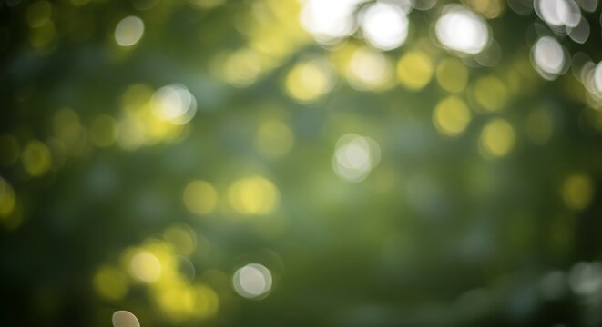 Green Bokeh Light Background with Soft Blur