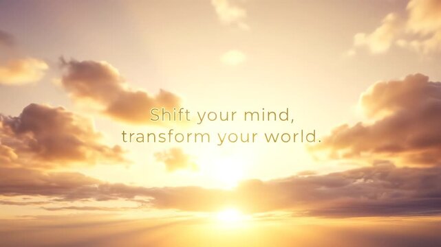 Inspirational Sunrise with Motivational Quote for Mindfulness.