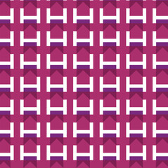 Bold Purple, pink and White H-Shaped Geometric Design with Dynamic Symmetry.Graphic Art Patterns for Creative Textile and Digital Background. Perfect for Fabric, Fashion, Wallpaper,  pottery ,textile.