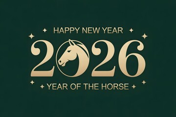 Happy Chinese new year with horse, 2026 new year, year of the horse