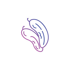 Obraz premium Edamame vegetable icon with gradient outline and artistic flair