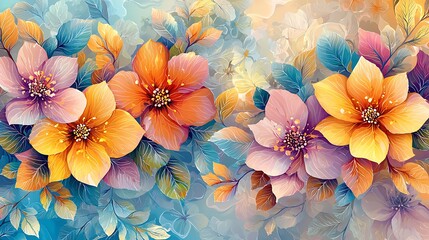 Bright hibiscus pattern design high resolution picture
