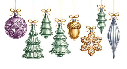 Festive Christmas Ornaments A Collection of Shiny Decorations for Holiday Cheer and Celebration