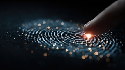 Finger scanning on ai driven system for data encryption and secure access, modern cybersecurity technology for personal identification and digital protection