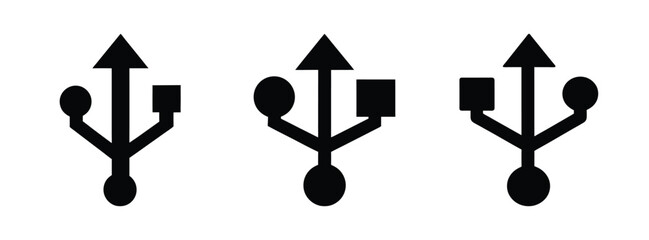 Understanding usb connector types a b and c diagrams vector illustration black and white design