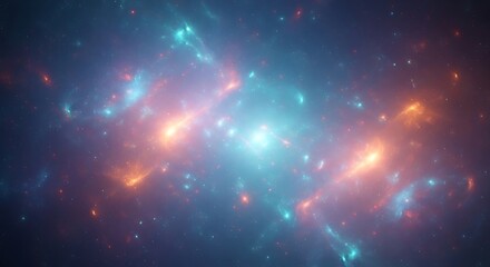 Cosmic Nebula Vibrant Universe Colors Deep Space Exploration Abstract Fantasy