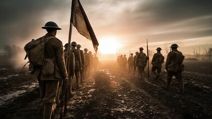 Marching soldiers forward, Soldiers march with disciplined purpose