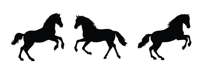 Horse silhouette vector design rearing horses black horse illustration equine art animal clip art