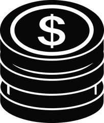 Coin Stack Vector Illustration Dollar Symbol Finance Currency Investment Banking Savings Economic Growth Market Business Income Deposit Concept