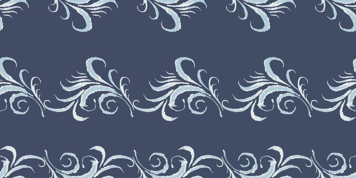 Seamless pattern from textured white floral decorative design elements