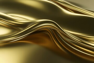 Abstract golden waves background smooth flowing lines with metallic luster elegant backdrop for luxury designs