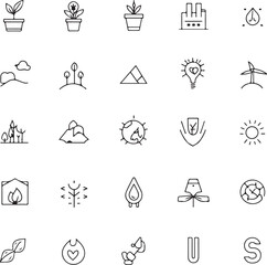 Climate change icon set. Containing global warming, greenhouse, melting ice, earth pollution and disaster icons
