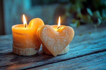 Beautiful flame heart candles high resolution picture
