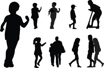 Obraz premium kids silhouettes design