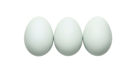 Three light blue eggs PNG isolated on transparent background, easter eggs for holiday decoration and design elements