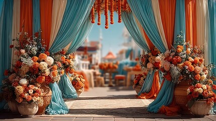 Beautiful south asian wedding gate high resolution picture