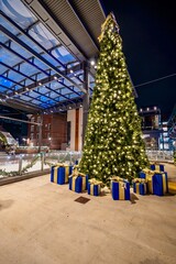 Christmas time in the Downtown Indianapolis near the intersections of Pennsylvania Street, Delaware Street and Virginia Avenue. 