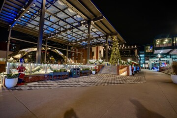 Christmas time in the Downtown Indianapolis near the intersections of Pennsylvania Street, Delaware Street and Virginia Avenue. 