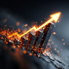 Bright glowing stock chart high resolution picture