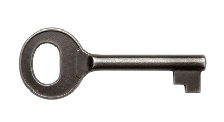 Antique metal key PNG isolated on transparent background, vintage style lock opening tool for...