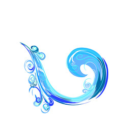 blue floral decoration frame without background