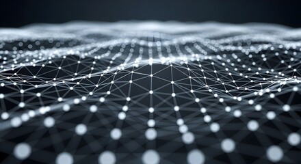 Abstract network connection structure with connecting dots and lines