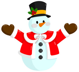 Snowman in a Santa Cloak