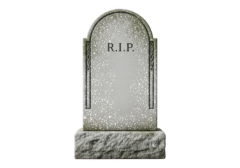 A gravestone with r i p isolated on transparent background