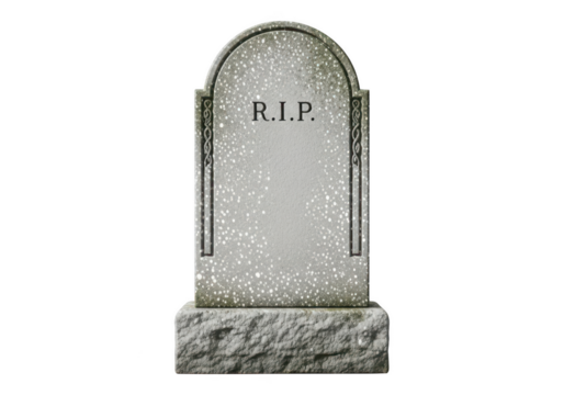 A gravestone with r i p isolated on transparent background