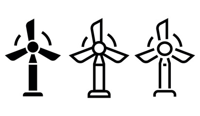 Minimalist wind turbine icon. Windmill vector illustration