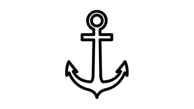 A black outline anchor icon, ready for your maritime designs. The classic anchor silhouette evokes feelings of stability and adventure
