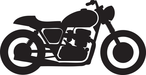 Sleek motorcycle profile is shown in a bold, singlecolor silhouette with a transparent background