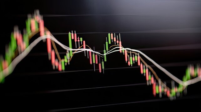 Digital boards highlight changing stock prices and market trends, capturing the fast pace of financial trading activity in the background