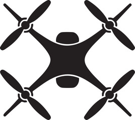 The simplified black drone icon reveals a fourrotor design over transparent background