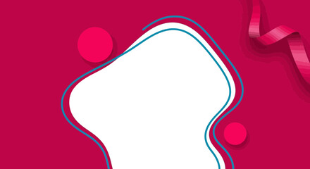 Modern abstract background with fluid shapes and ribbon elements on magenta background