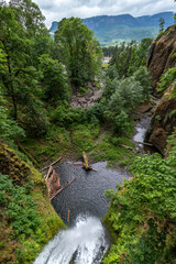 Majestic Multnomah Falls Aerial View