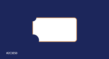 Elegant ticket frame illustration on dark blue background providing space for text or designs