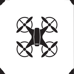 An isolated features a black drone with rotors against white background