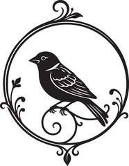 Fototapeta premium Black Silhouette of a House Sparrow Isolated on Transparent Background